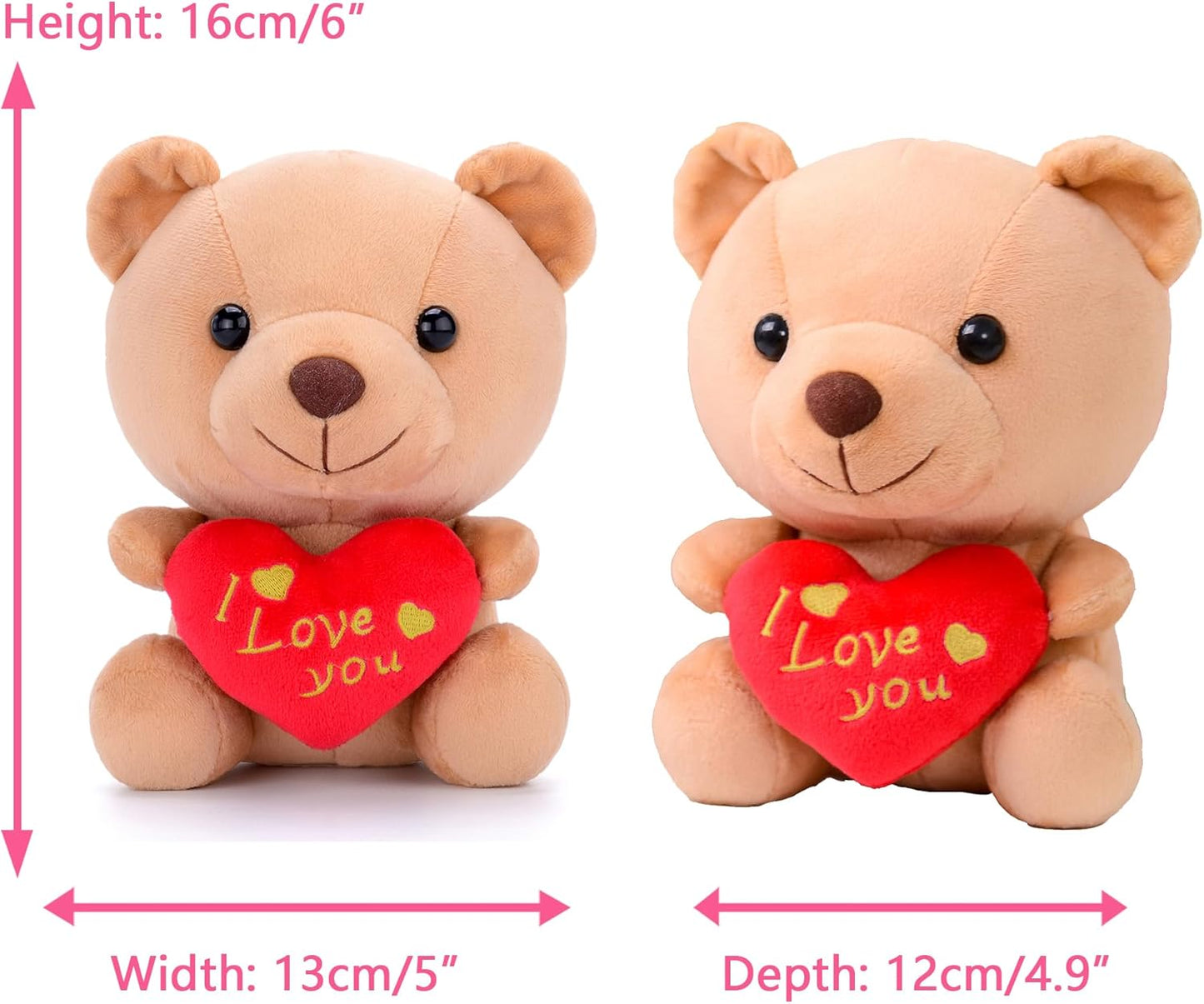 for Mom I Love You Stuffed Teddy Bear Gifts for Mom Holding Heart Bear Plush Toy 6 Inches